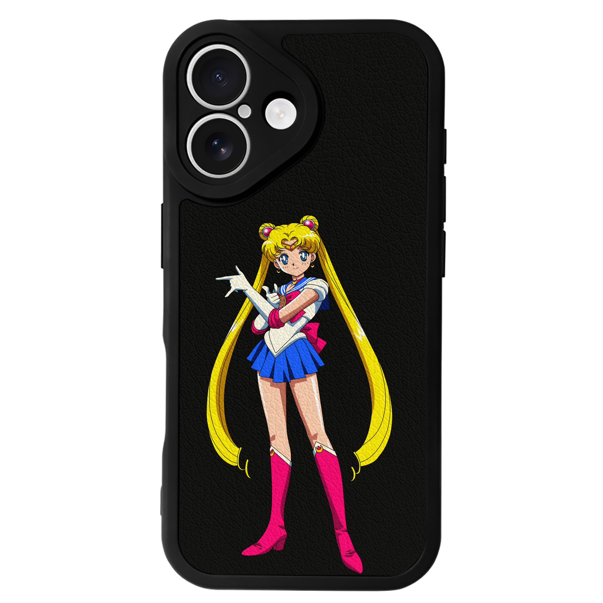 （画像用） 美少女戦士セーラームーン 月野 うさぎ つきの うさぎ Sailor Moon Tsukino Usagi 【iPhone 16シリーズ対応】シリコンスマホケース（レザー調） 材質：シリコン